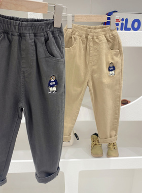 2025春秋新款儿童纯棉百搭休闲裤中大男孩子宽松弹力洋气长裤子潮