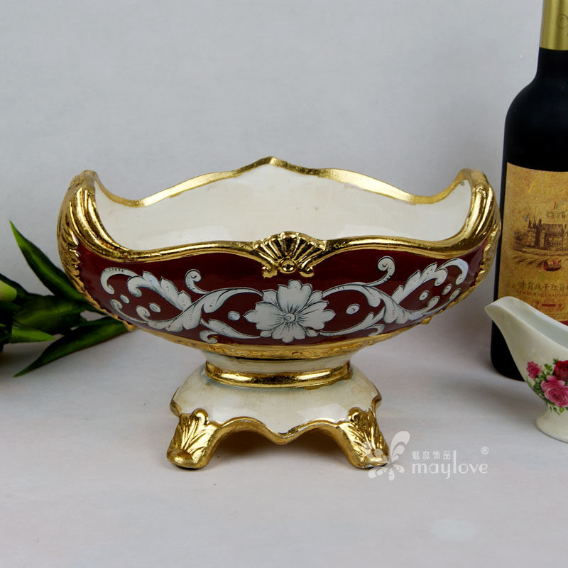 欧式风树脂装饰品乔迁礼物水果碗