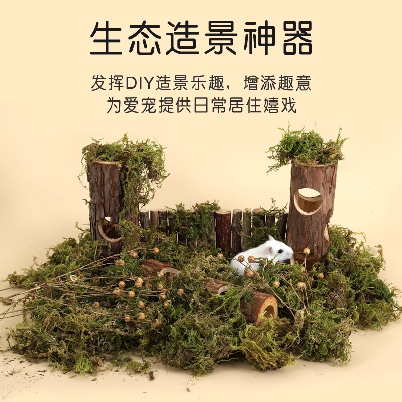 洁西仓鼠造景用品干苔藓笼子造景房子窝筑巢挖掘花草金丝熊除臭
