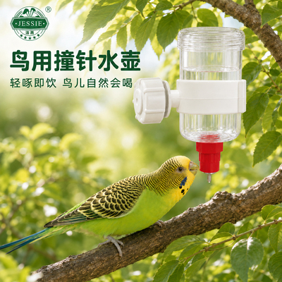 洁西撞针水壶鸟用饮水器喂食器大容量旋钮式虎皮鹦鹉小太阳玄凤