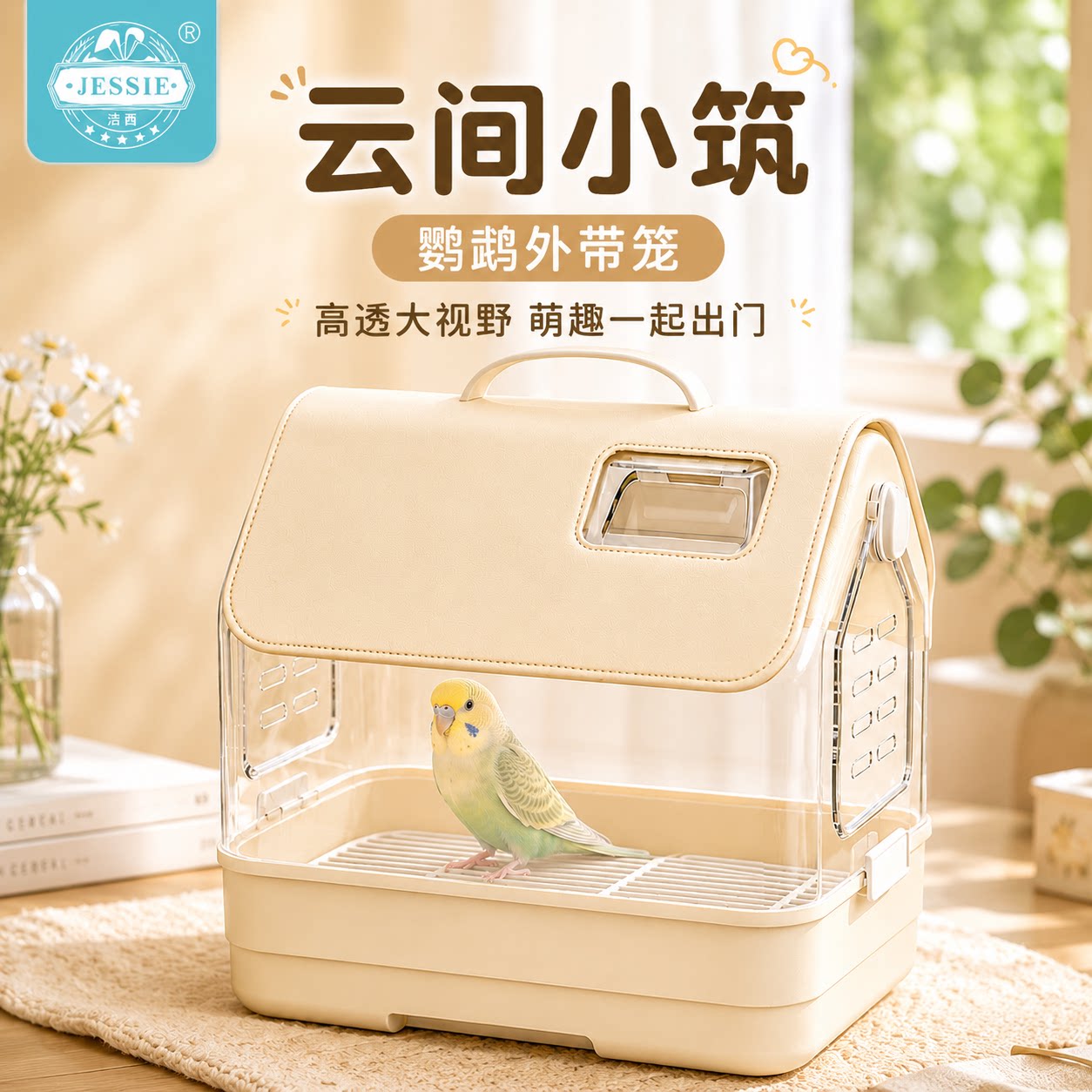 便携式户外外带鸟笼手提双用包图片