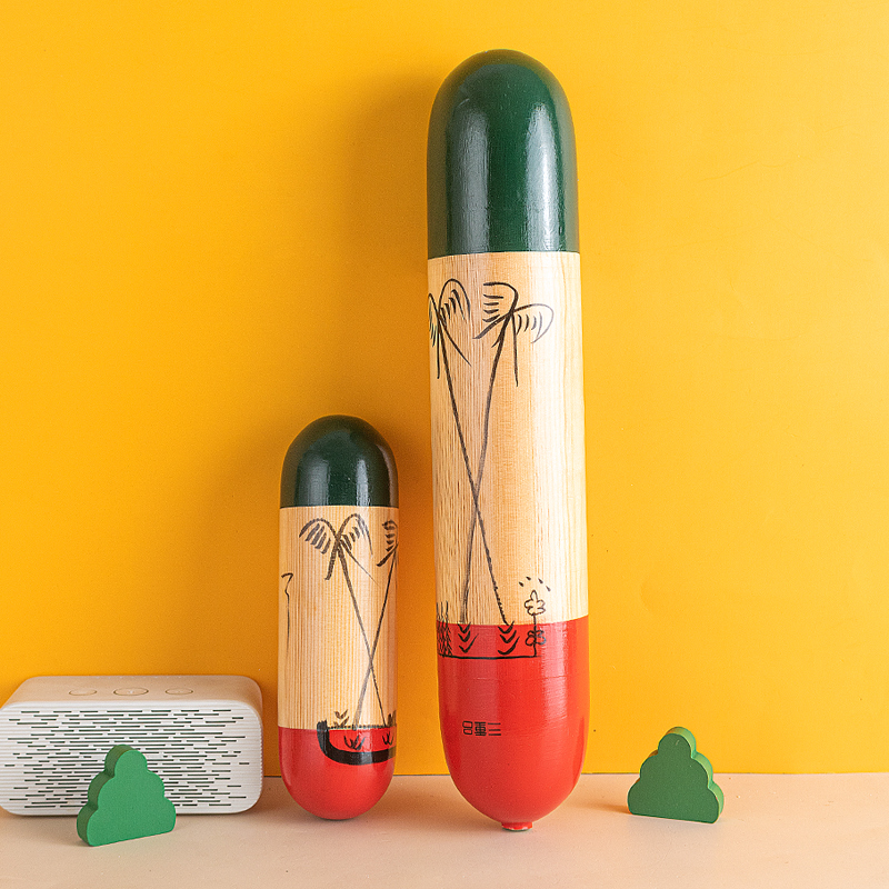 三重吕椰树图案沙筒实木环保