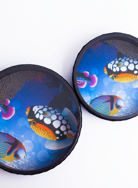 奥尔夫乐器海洋音乐鼓黑色红色海鼓6寸8寸幼儿园早教教具打击乐器