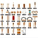 奥尔夫打击乐器教具全套装 木制响板木鱼大号沙锤铃鼓三角铁双响筒