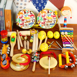 玩具组合婴儿拨浪鼓摇铃 奥尔夫乐器组合 幼儿园早教儿童乐器套装