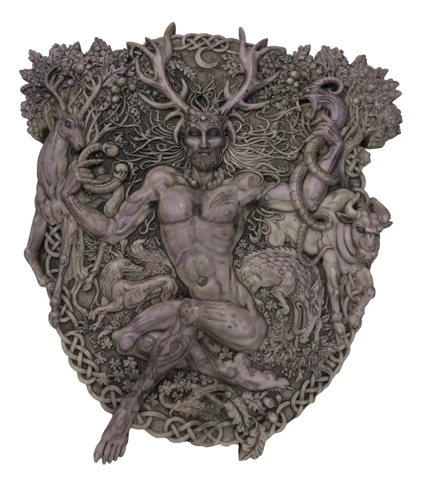 进口凯尔特神话Cernunnos墙雕塑 摆件