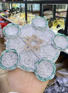 跨境货源 五芒星六星阵水晶球摆件 五角星水晶球托底座