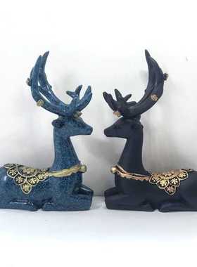 梅花鹿树脂水晶球底座小鹿球座摆件树脂球托创意饰品装饰一鹿顺