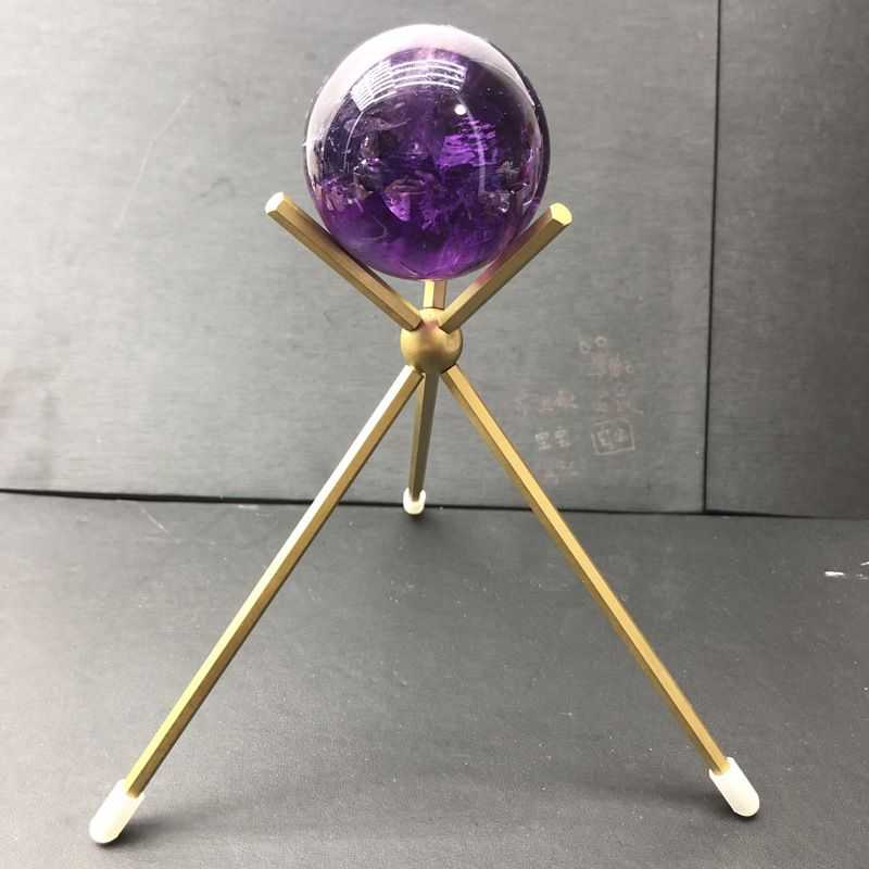 黄铜球座原石原矿装饰品架子底座拆装便携置物架适合5cm—10cm球