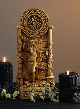 进口希腊神话阿佛洛狄忒木雕摆件 9英寸Venus维纳斯女神雕像 实木
