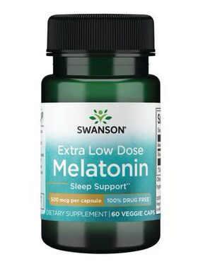 美国代购超低小剂量0.5mg含量褪黑素胶囊 美拉托宁调节睡眠节律