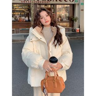 白色短款羽绒服女冬季2025新款小个子棉服保暖厚外套女款冬装女装