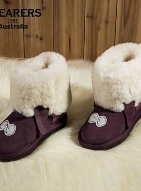 澳洲代购正品SHEARERS皮毛一体儿童雪地靴可爱小羊冬季安全保暖鞋