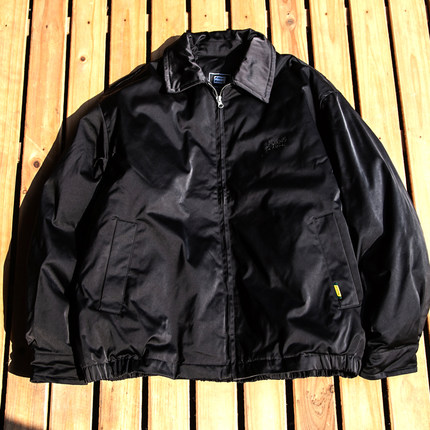 美式复古冬季日系city boy宽松廓形白鸭羽绒服港风短款翻领夹克服