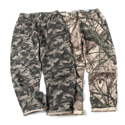 水洗阔腿裤男美式复古日系户外迷彩裤春季宽松直筒纯棉休闲长裤男