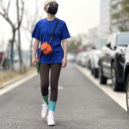 夏季T恤男日系复古纯棉纯色圆领正肩户外短袖内搭宽松美式风汗衫