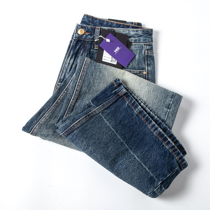 重磅美式复古日系水洗牛仔裤男宽松直筒老爹工装长裤休闲廓形裤子