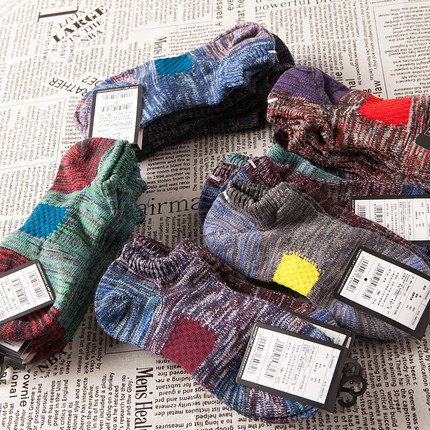 毛巾棉毛圈袜情侣短袜低帮男士短袜子短筒棉袜浅口民族风学生船袜