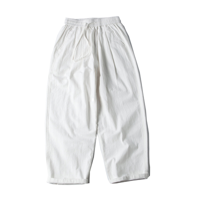 男士春夏薄款纯棉透气弯刀阔腿裤