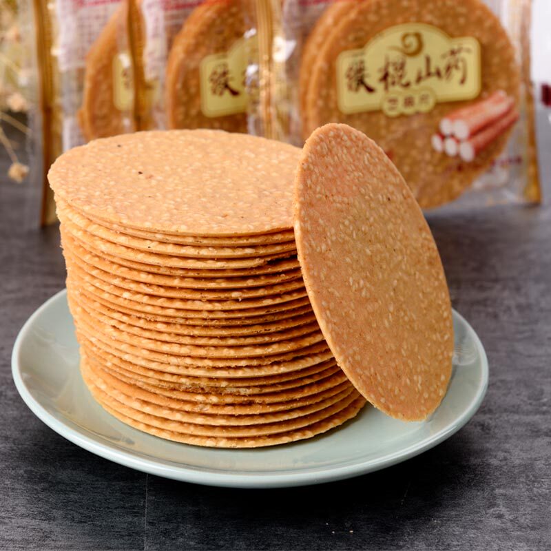铁棍山药芝麻薄片750克香脆薄饼零食小吃怀旧食品休闲食品