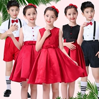 Bài phát biểu trang phục trẻ em bib show show piano biểu diễn quần áo hùng biện hợp xướng trai gái - Trang phục thời trang cho bé gái