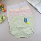 女士三角裤 爱美莱内裤 中高腰舒适竹纤维野菊花抗菌透气裸臀裤 4184