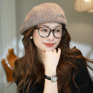 韩版羊毛呢贝雷帽子女秋冬季正反两戴前进帽英伦复古显脸小报童帽