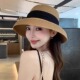法式 赫本风草帽女夏季 海边气质遮阳帽子沙滩度假防晒帽百搭灯罩帽