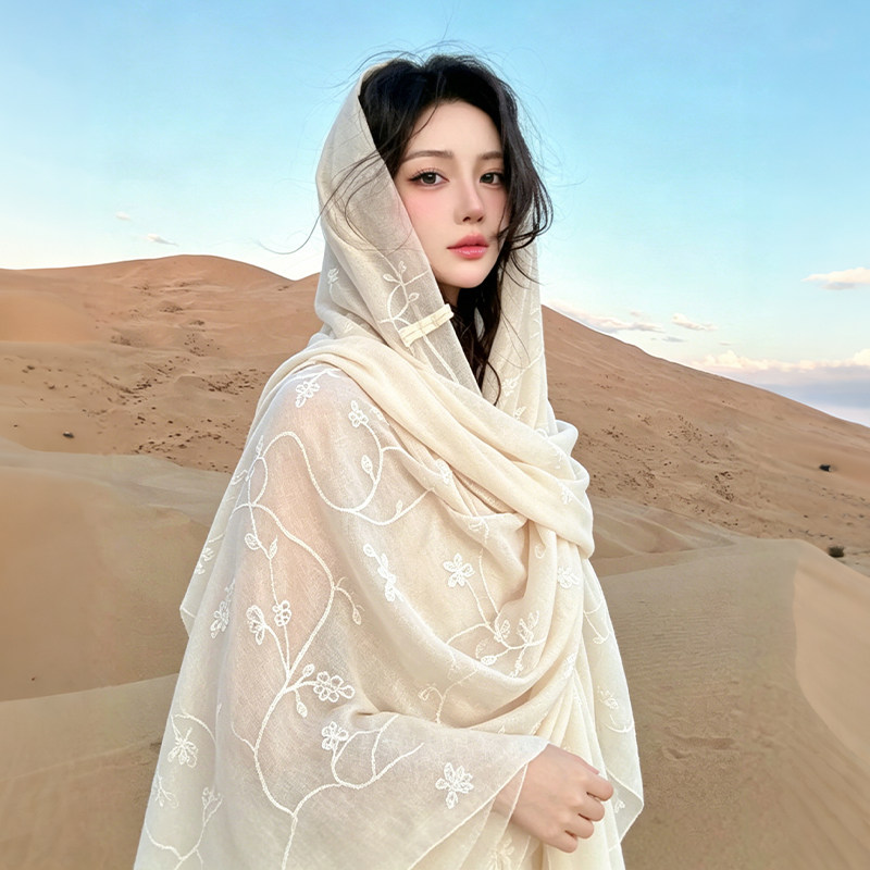 民族风夏季轻薄防晒披肩丝巾女
