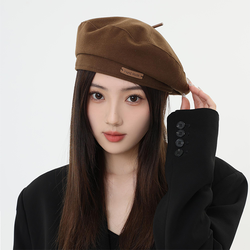 春秋新品毛呢贝雷帽时尚英伦风画家帽子复古百搭显脸小蓓蕾帽男女