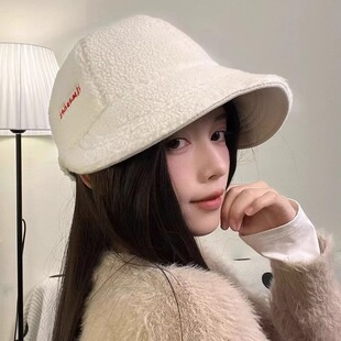 赵露思同款帽子女秋冬加绒加厚渔夫帽双面戴大头围骑车保暖鸭舌帽