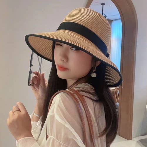 草帽户外女夏季海边度假遮阳防晒