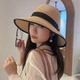 草帽女士夏天出游遮阳帽可折叠沙滩帽子女防紫外线新款 防晒太阳帽