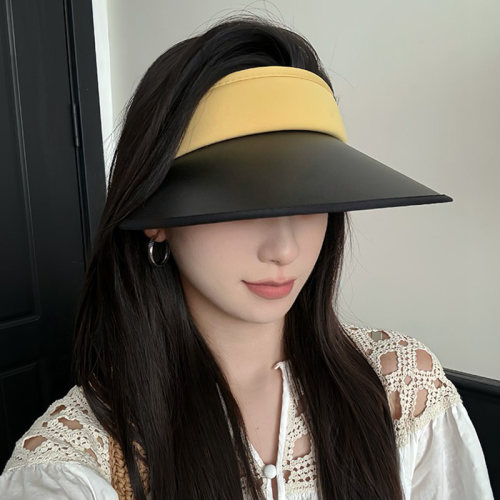 夏季女大檐防晒显脸小空顶帽
