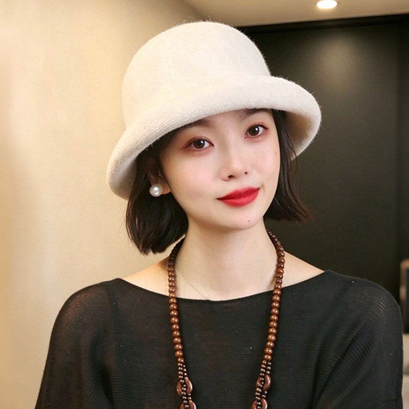赫本风复古显脸小保暖渔夫帽女