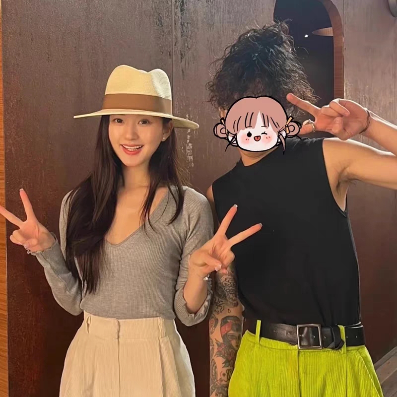 赵露思同款遮阳帽巴拿马草帽女夏季大头围帽子夏季2025新款礼帽潮