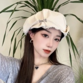 日系春秋新品 休闲百搭显脸小画家帽 贝雷帽子女文艺复古八角帽韩版