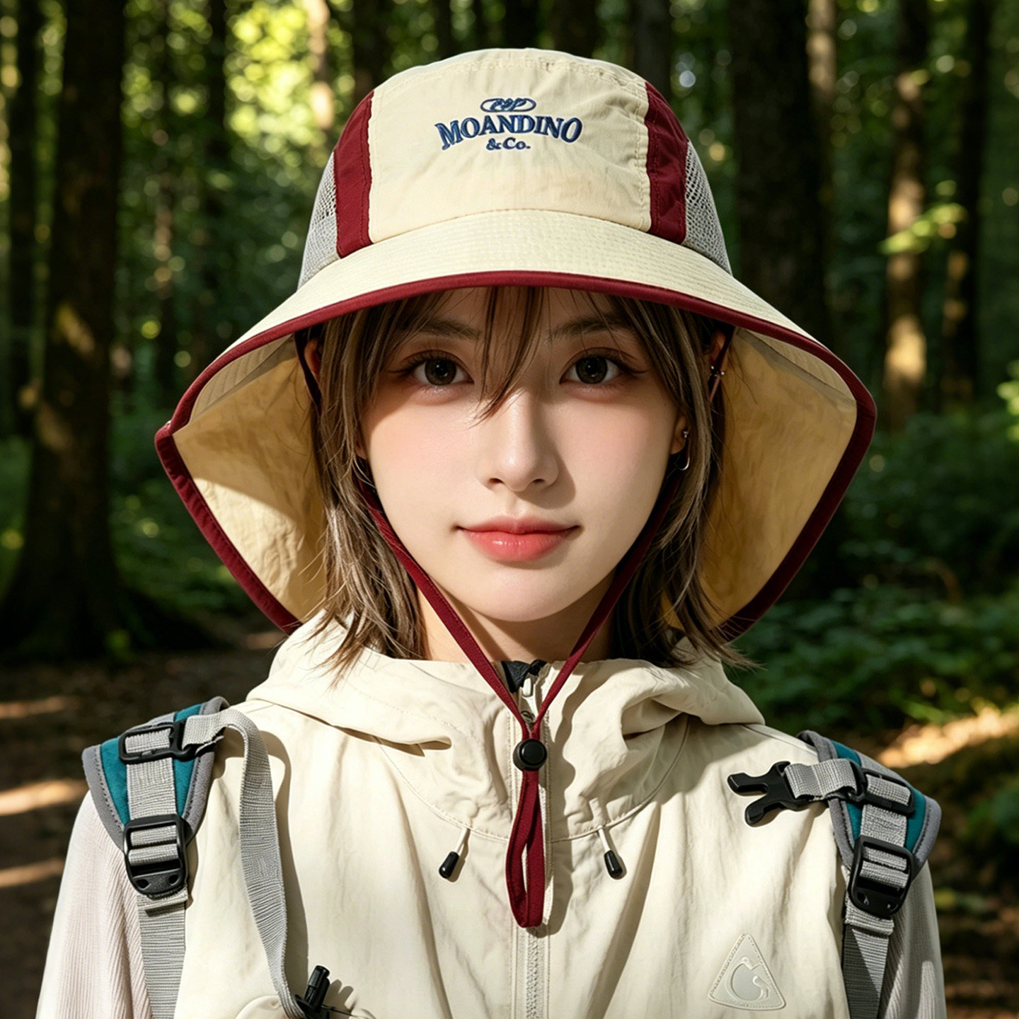 户外复古拼色渔夫帽女夏季速干防晒帽透气网眼帽子登山帽亲子款男