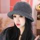 羊毛呢卷边气质渔夫帽子女冬2025新款 法式 优雅礼帽显脸小保暖盆帽