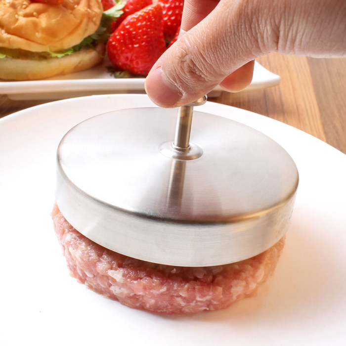 手动汉堡肉饼压模具铝制压肉器DIY饭团三明治煎蛋模食品级压肉器