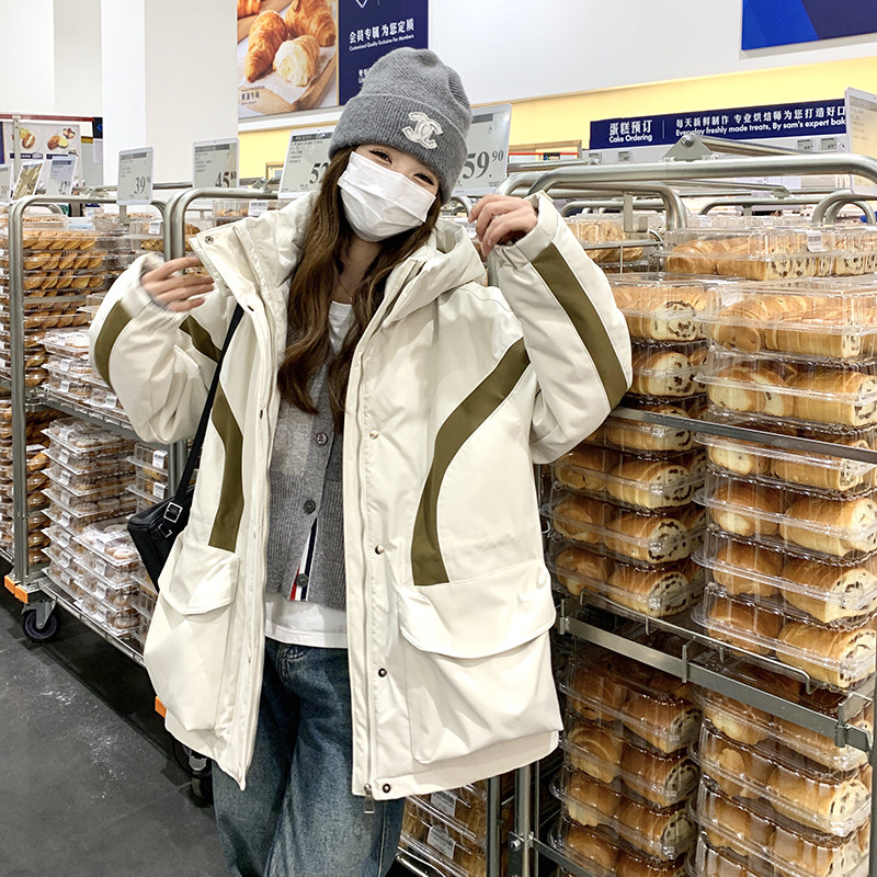 2024冬季新款米色工装90羽绒服设计感冲锋衣166-7731P320K448,女装羽绒服,茜茜公主