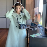 2022冬季新款现货韩版时尚中长款双面呢外套166-9905P255K388，女装毛呢外套，茜茜公主