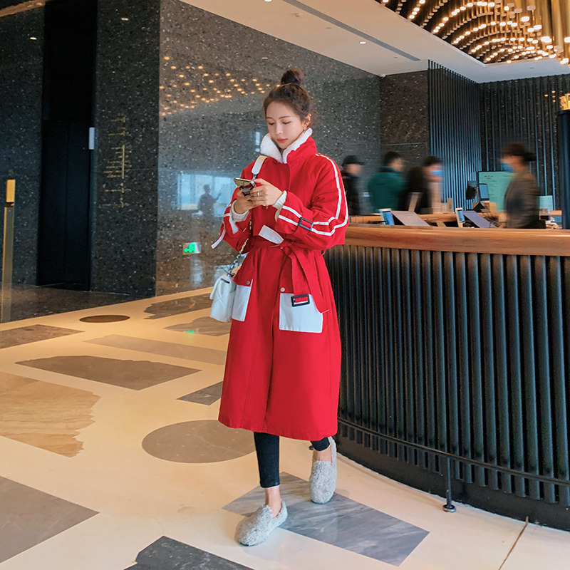 好数据!档口现货宽松加长款棉服拼色派克服166-8811P185K268，女装棉衣/棉服，茜茜公主