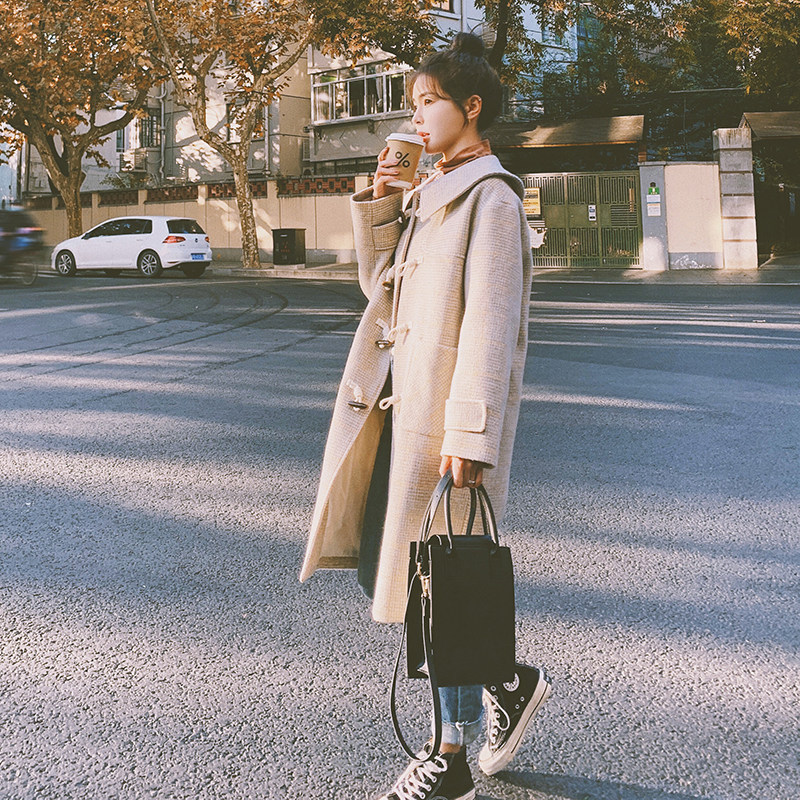 现货！2021春季薄款牛角扣毛呢外套166-8801P165K258，女装毛呢外套，茜茜公主