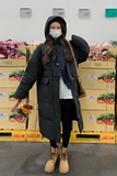 2023冬季新款现货送围巾长款90绒羽绒服166-2302P280K398黑，女装羽绒服，茜茜公主