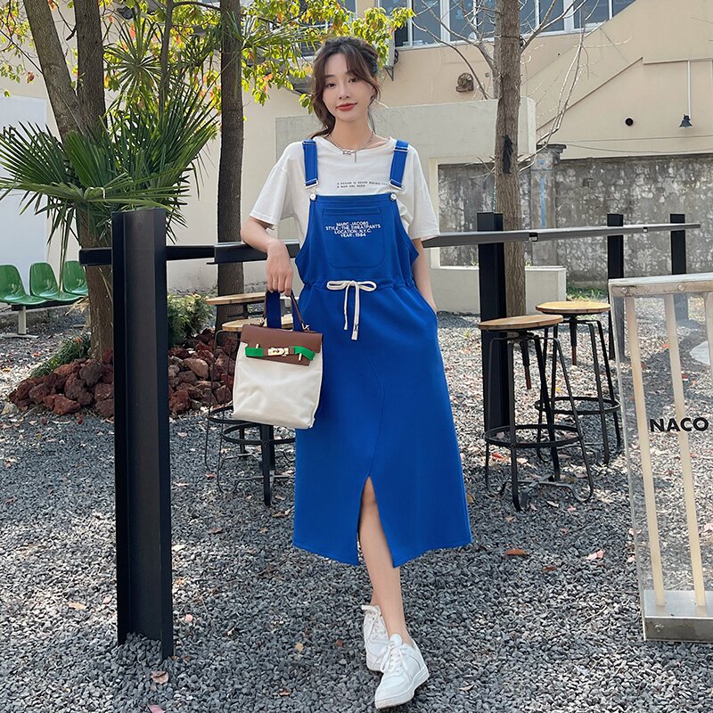 2022新款现货克莱因蓝休闲背带裙166-8205P85K138,女装连衣裙,茜茜公主