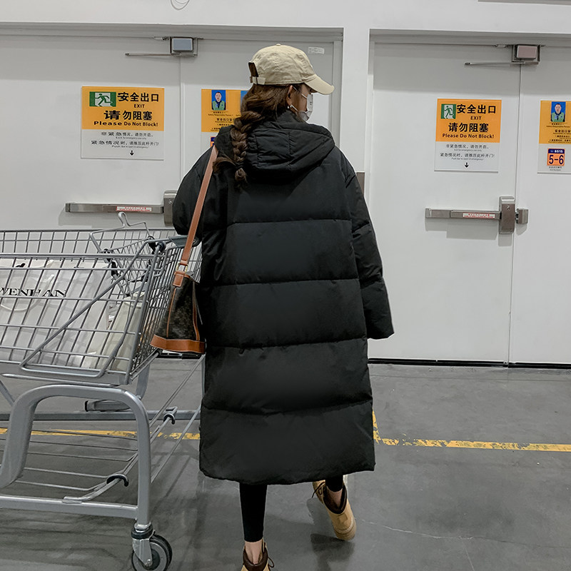 2023冬季新款现货送围巾长款90绒羽绒服166-2302P280K398黑,女装羽绒服,茜茜公主