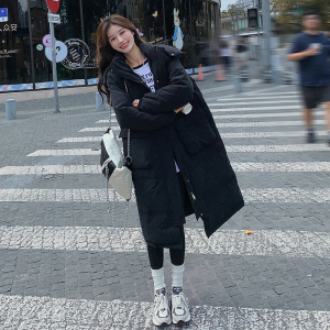 2024冬季新款现货黑色厚90绒宽松休闲羽绒面包服166-6652P340K498图片