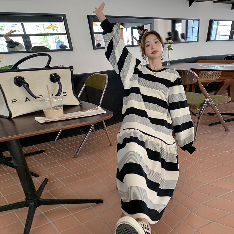 2023春季现货条纹连衣裙166-8286P125K178,女装连衣裙,茜茜公主