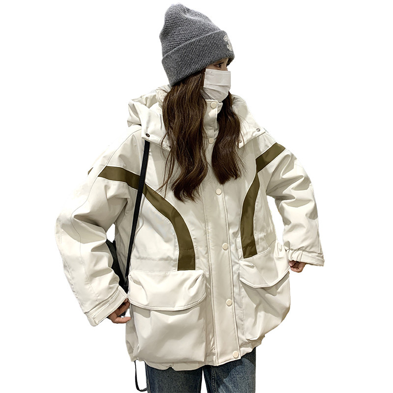 2024冬季新款米色工装90羽绒服设计感冲锋衣166-7731P320K448,女装羽绒服,茜茜公主
